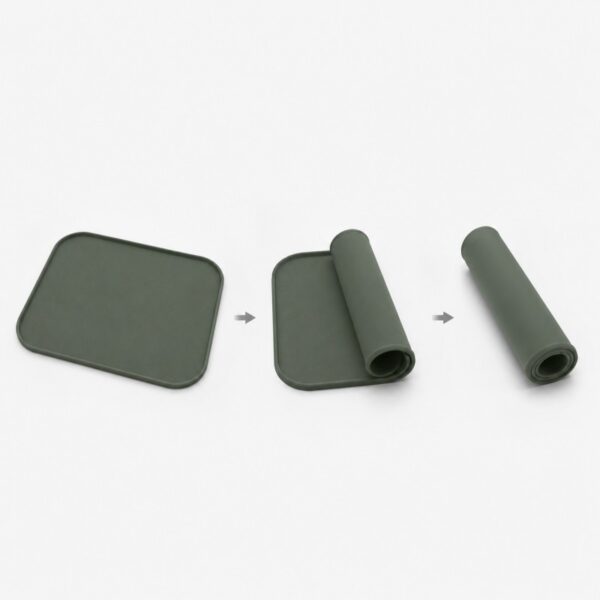 Roll up silicone pet feeding mat for storage