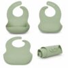Silicone baby bib front and back views