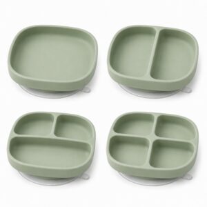 Silicone baby divided plate compartment options