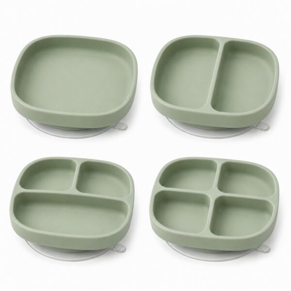 Silicone baby divided plate compartment options