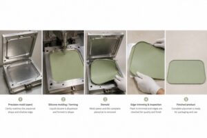 Silicone baby placemat mold and manufacturing process