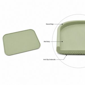 Silicone baby placemat raised spill edge design
