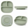 Silicone baby suction plate front side and bottom views