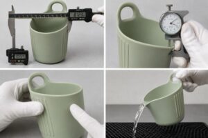 Silicone bath rinse cup pouring and quality inspection