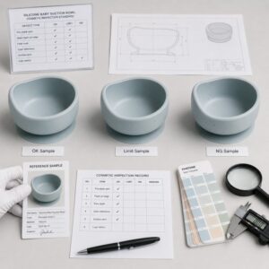 Silicone limit sample and cosmetic quality inspection