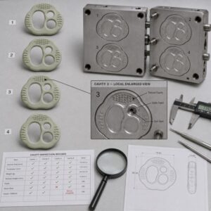 Silicone mold cavity defect tracing and inspection