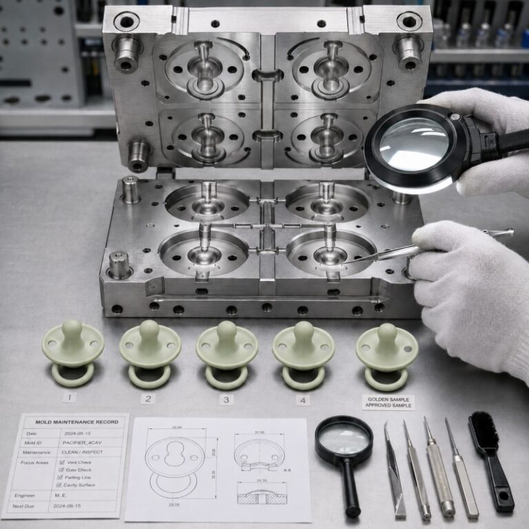 Silicone mold maintenance for repeat production orders