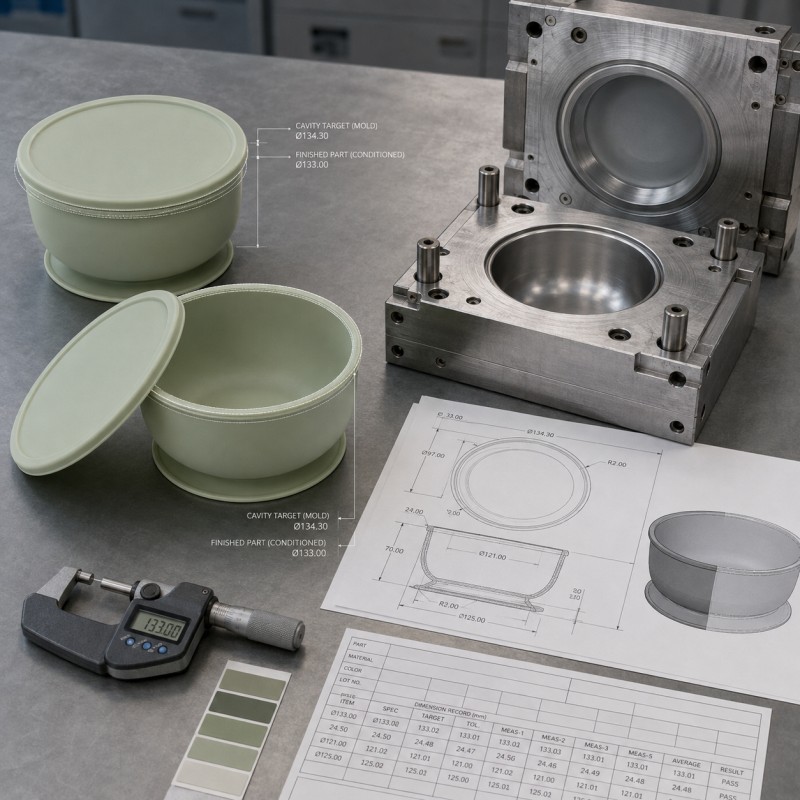 Silicone molding shrinkage and mold compensation guide