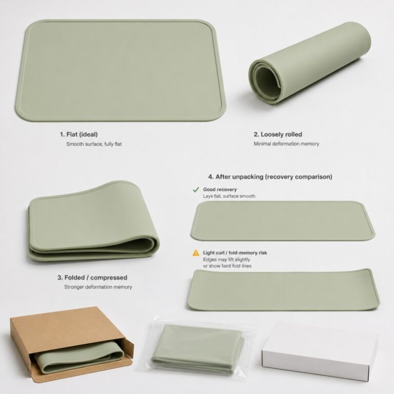 Silicone packaging design to prevent deformation