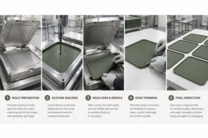 Silicone pet feeding mat mold and manufacturing process