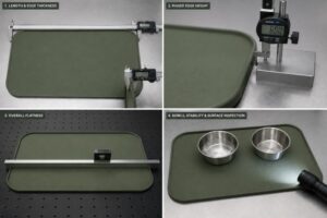 Silicone pet feeding mat flatness and quality inspection