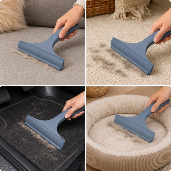 Silicone pet hair remover for sofa carpet and car mat