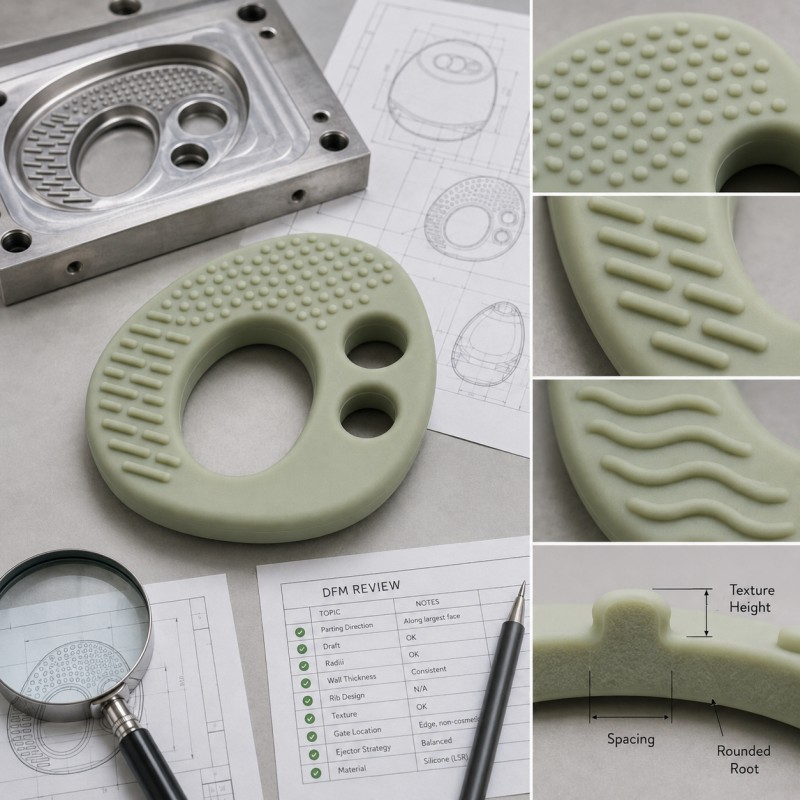 Silicone product texture depth and spacing design guide
