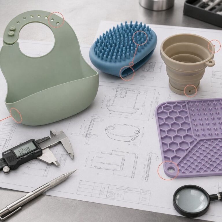 Silicone product thin edge tear prevention guide