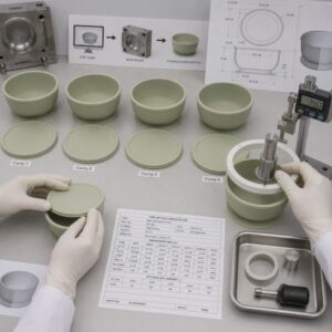 Silicone shrinkage sample dimensional inspection