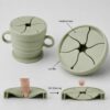 Silicone snack cup flexible petal flap lid design