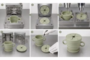 Silicone snack cup mold and manufacturing process
