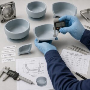 Silicone wall thickness sample inspection