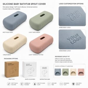 Custom colors logos and packaging for silicone bath spout covers