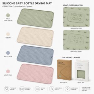 Custom silicone drying mat colors logos packaging