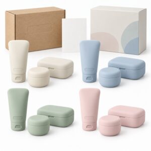 Custom silicone travel container colors and logo