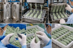 Silicone baby toothbrush manufacturing process