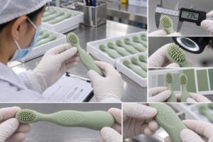 Silicone baby toothbrush quality inspection