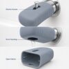 Silicone bath spout cover diverter access and drainage design
