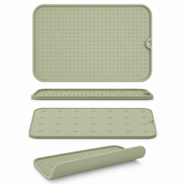 Silicone baby bottle drying mat multiple views