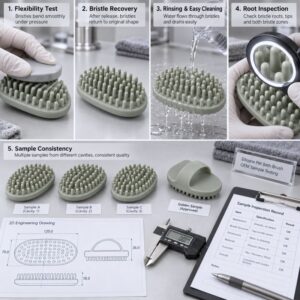 Silicone brush bristle flexibility and recovery testing