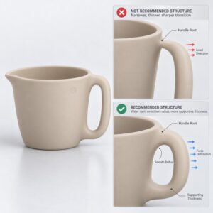 Silicone handle root connection and stress transition design