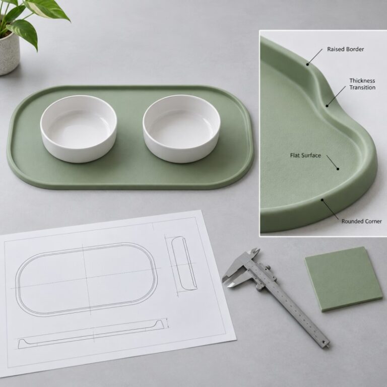 Silicone pet feeding mat edge design guide