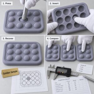 Silicone pop bubble pressing inversion and recovery test