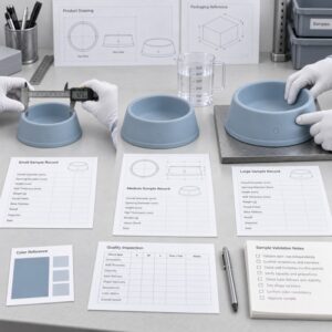 Multi-size silicone product family sample validation