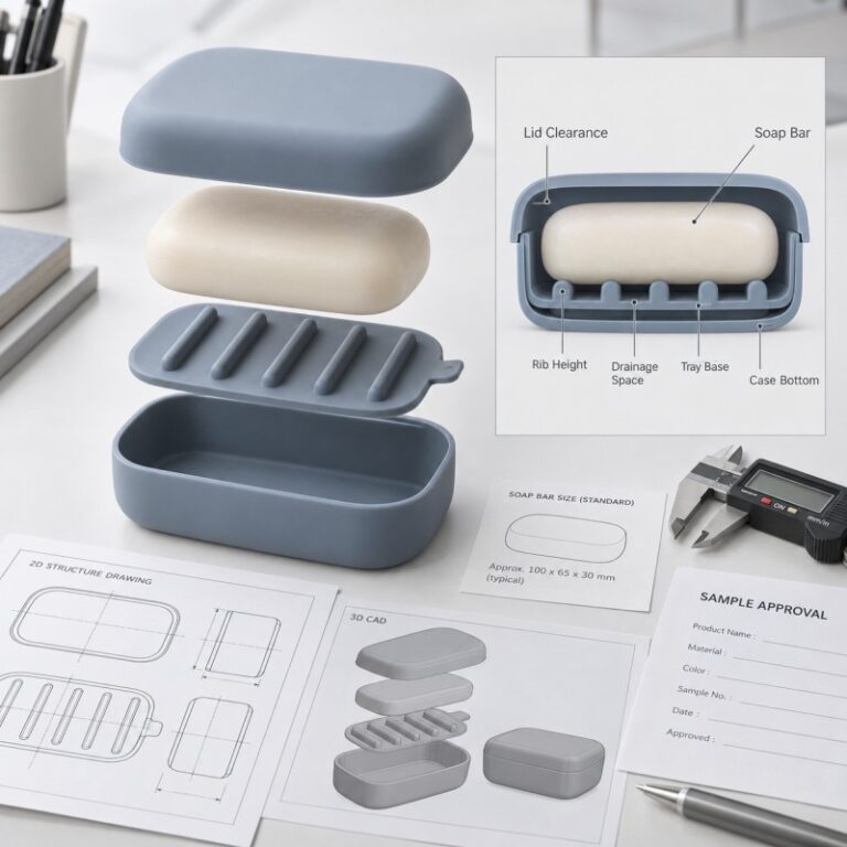 Silicone soap case removable drainage insert design guide