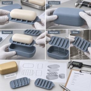 Silicone travel soap case drainage tray functional testing