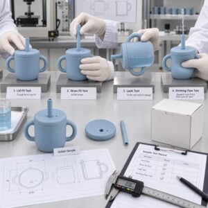 Custom silicone straw cup OEM sample testing