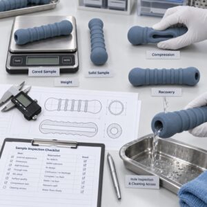 Hollow silicone toy compression and recovery sample testing