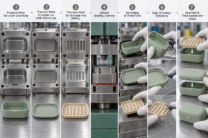 Silicone travel soap case manufacturing process