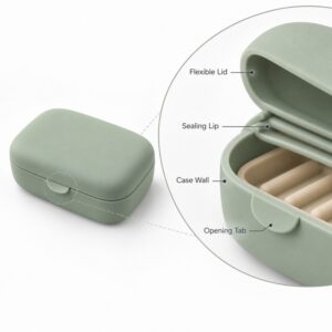 Silicone travel soap case sealing lip design