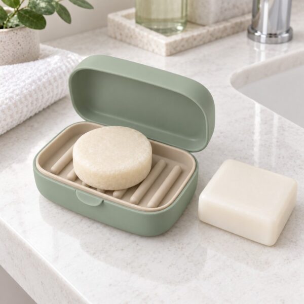 Silicone travel soap case for shampoo and soap bars