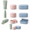 Silicone travel toiletry container set