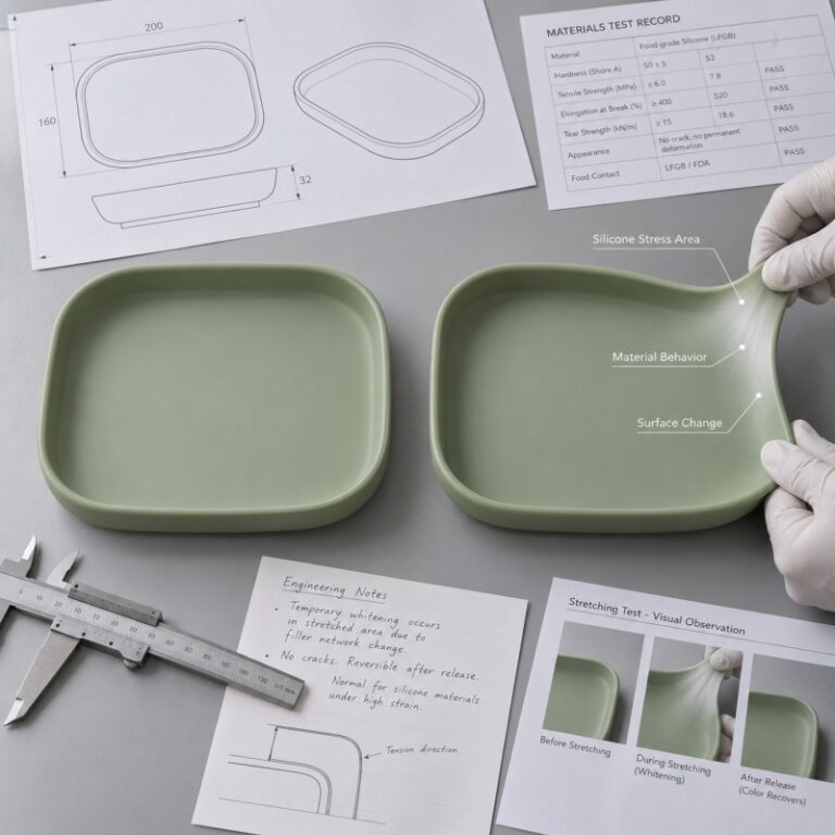 Silicone whitening after stretching guide
