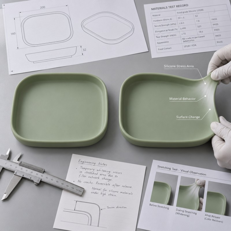 Silicone whitening after stretching guide