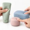 Soft silicone travel container material