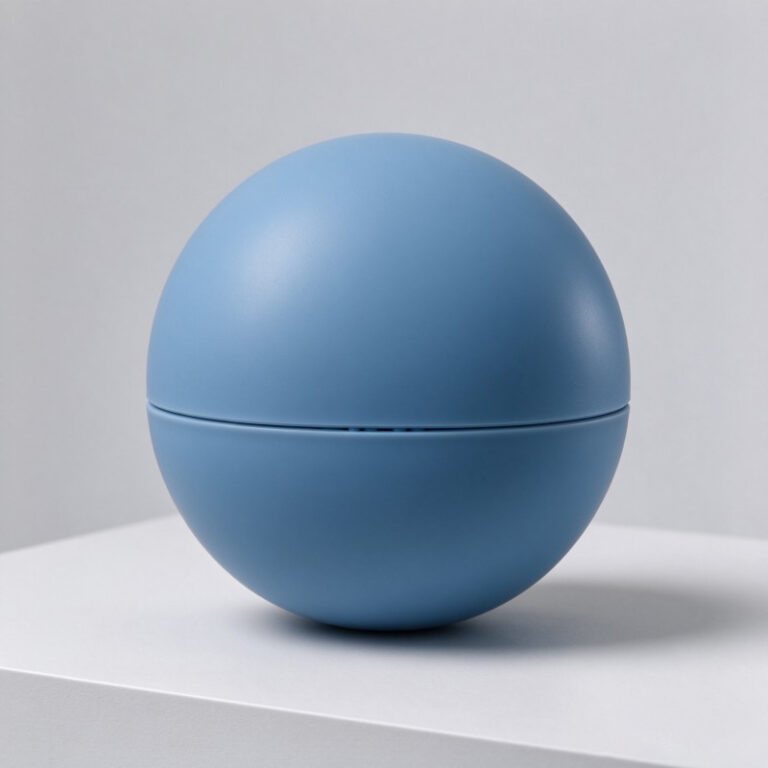Twist-open silicone sensory fidget ball with a rounded two-piece shell