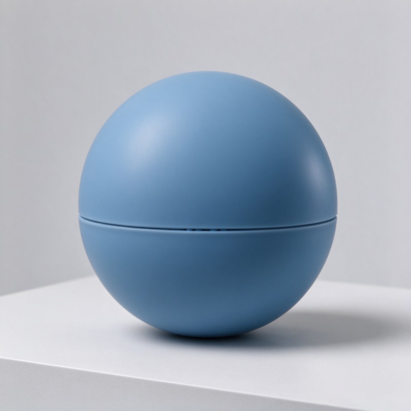 Twist-open silicone sensory fidget ball with a rounded two-piece shell
