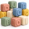 Silicone alphabet blocks sensory texture details