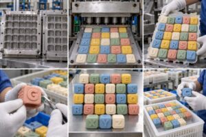 Silicone alphabet learning blocks manufacturing process