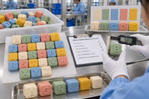 Silicone alphabet learning blocks quality inspection